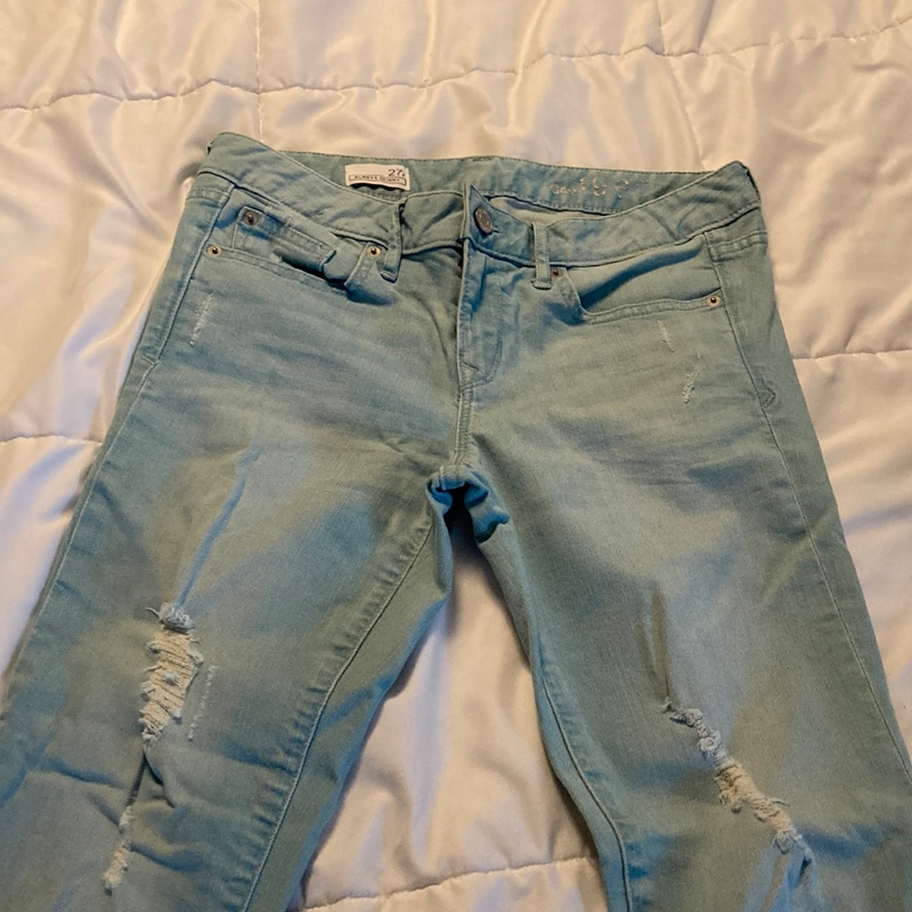 Gap unique, turquoise wash, skinny jeans
